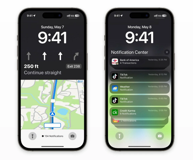 南康苹果维修服务分享iOS17锁屏地图导航半屏显示长什么样 